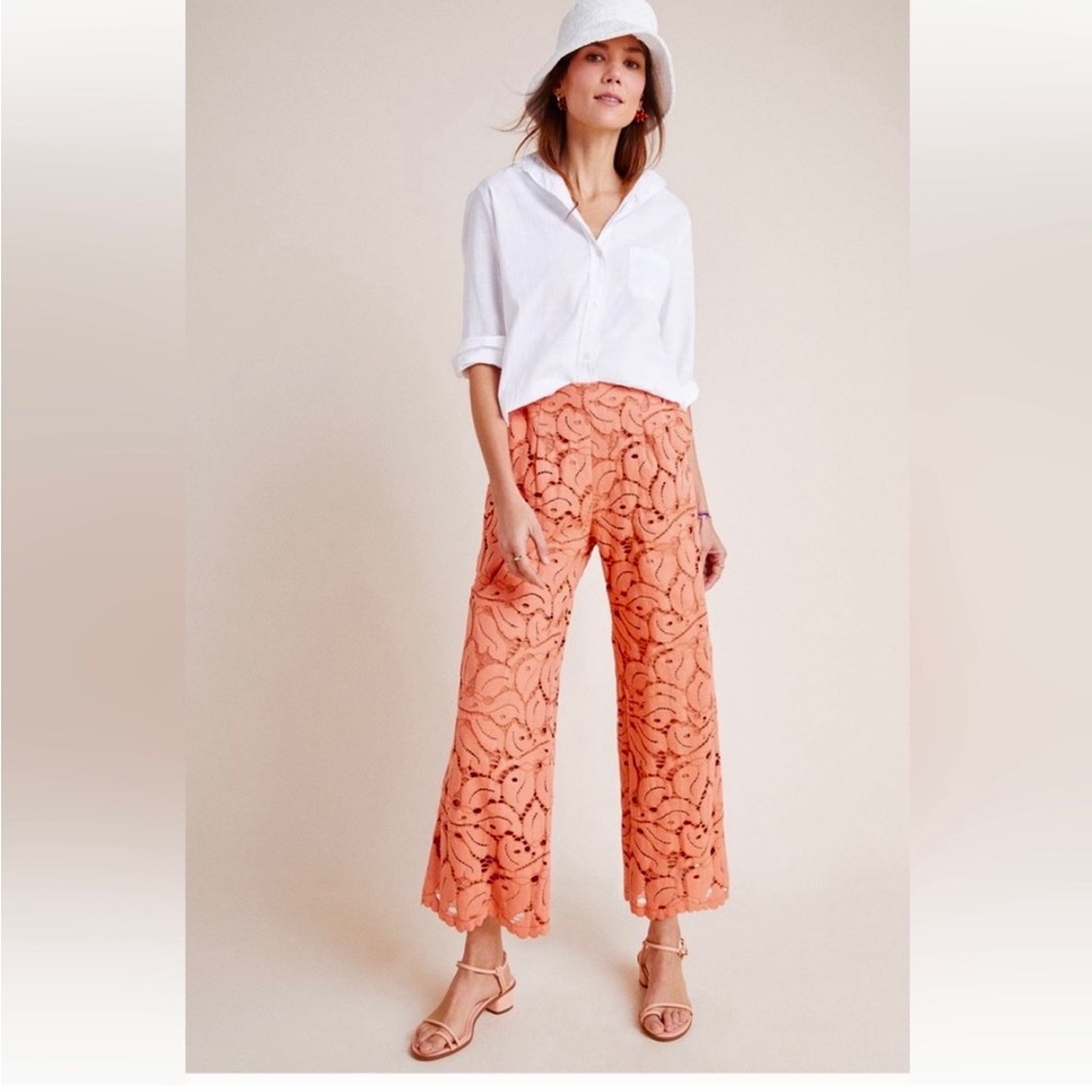 Anthropologie Dolly Lace Crop Pants Gauchos